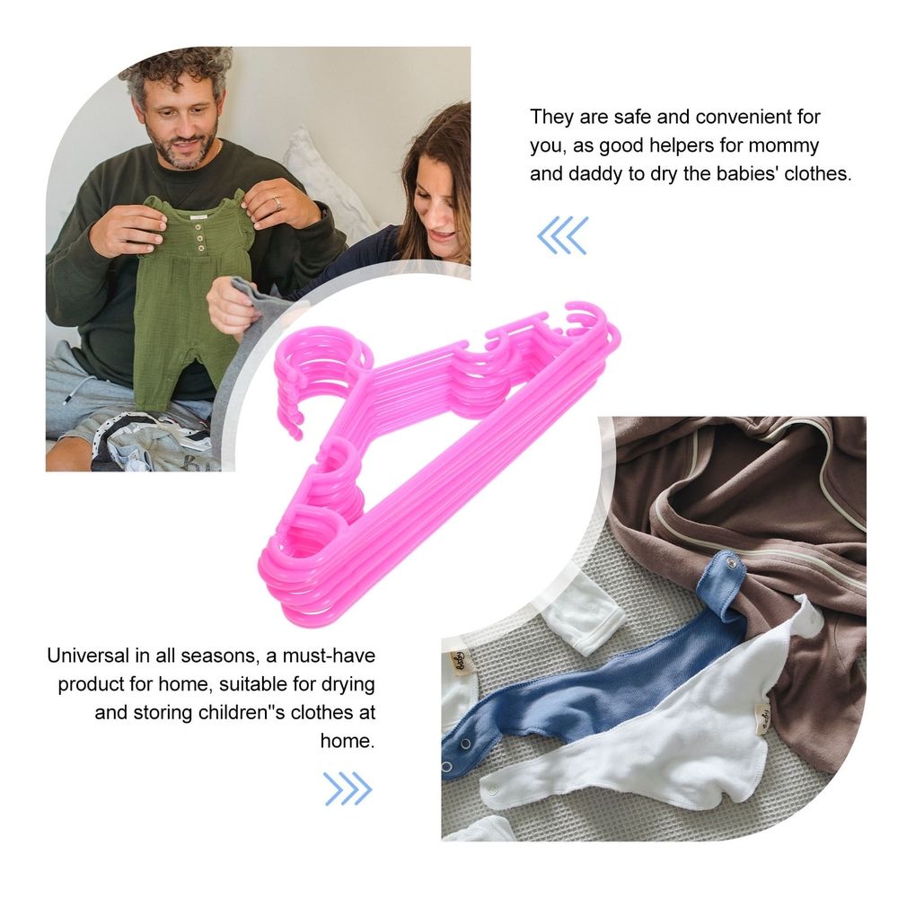 10pcs Nonslip Hangers Pink PP Support Baby and Small Adult Clothes