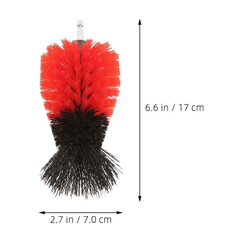 Red Scrubber Brush Drill Attachment Durable for Tile Bathroom Kitchen and Car Detailing