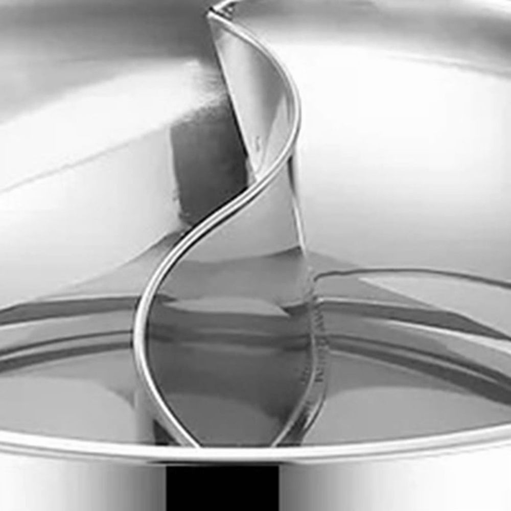 2X Stainless Steel Twin Divided Double Hotpot Cooker Gas Stove Compatible Pot Home Cookware Soup Cooking Pot,32cm