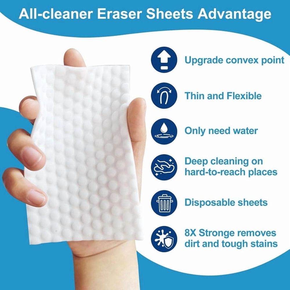 50 PCS Magic Sponge Eraser Sheets,Convex Point Melamine Sheets,Disposable Portable Magic Cleaning Eraser Thin Wipes