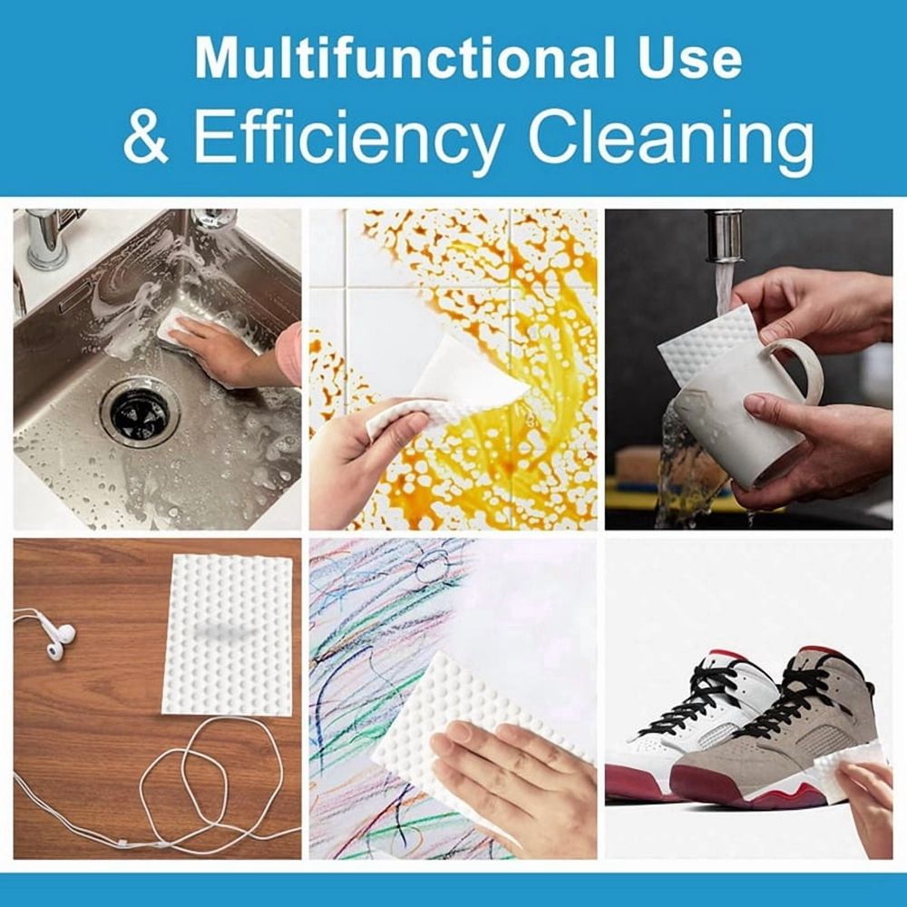 50 PCS Magic Sponge Eraser Sheets,Convex Point Melamine Sheets,Disposable Portable Magic Cleaning Eraser Thin Wipes