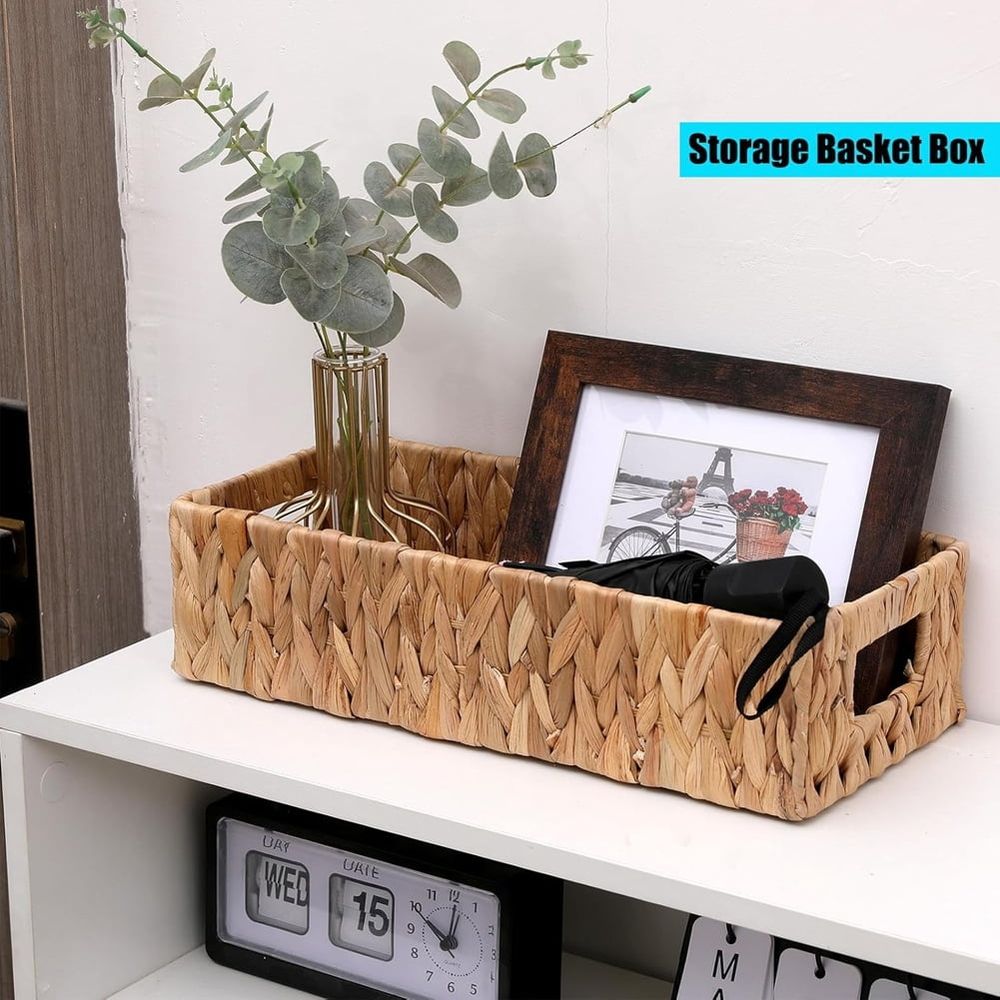 Wicker Storage Basket Water Hyacinth Toilet Baskets,Farmhouse Kitchen Utensil Holder