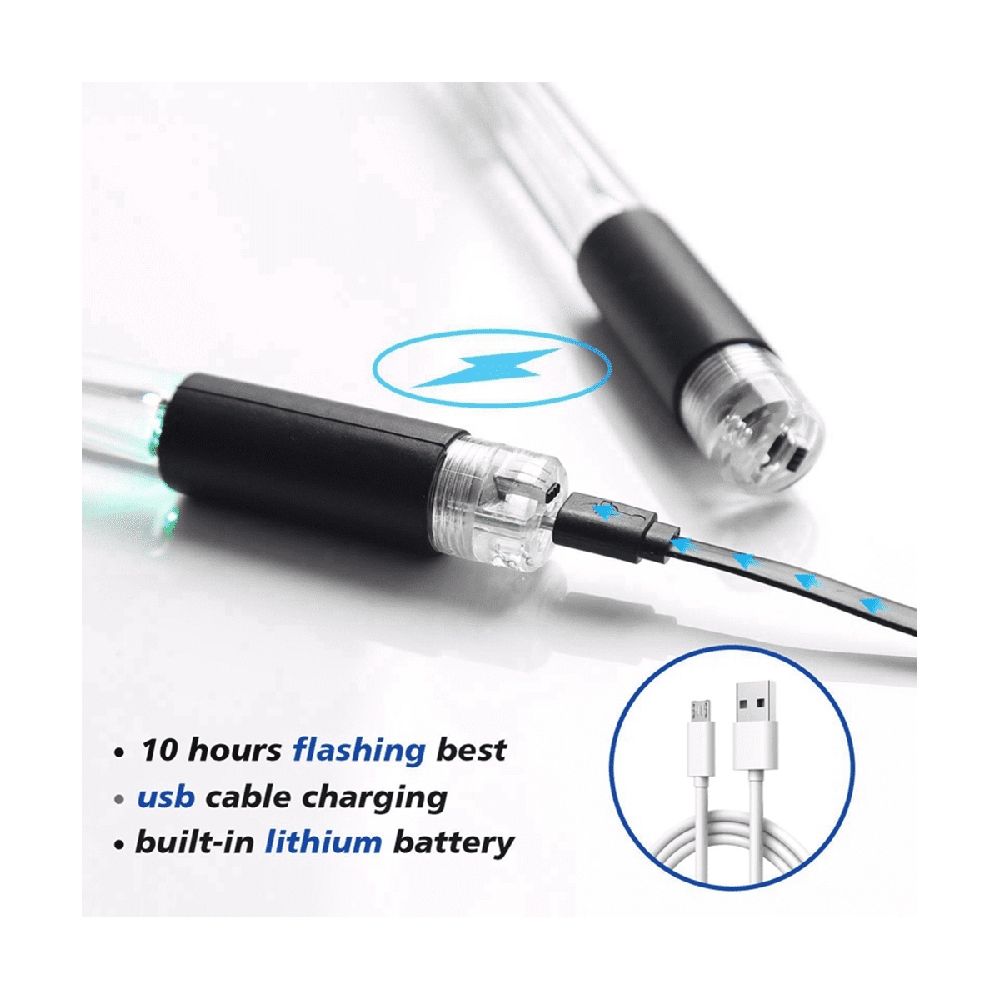LED Light Emitting Drumsticks 15 Colour Gradient USB Rechargeable+Switch Electronic Dru_wm25
