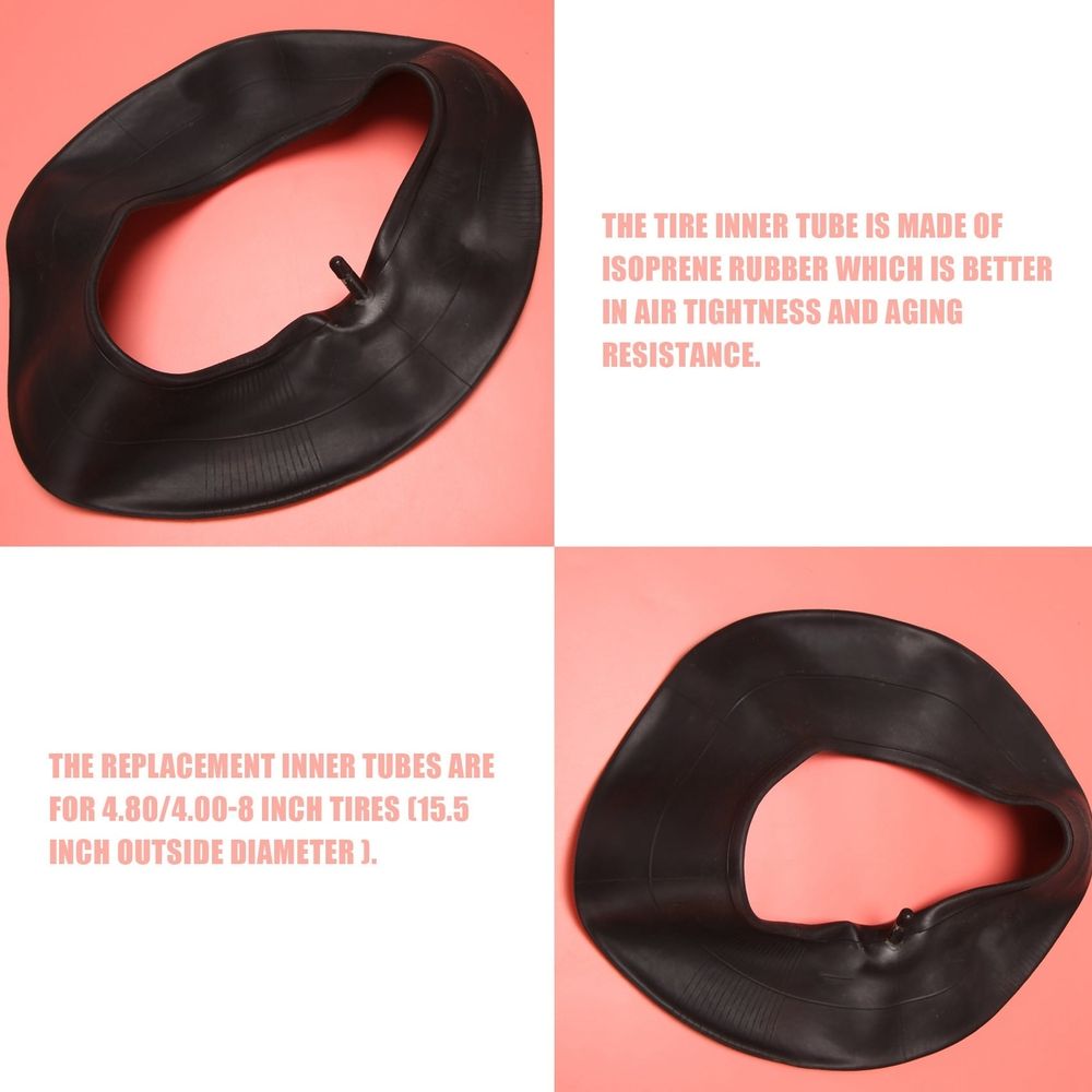 2Pcs 4.80/4.00-8 inch Tire Inner Tubes for Heavy Duty Cart,Like Hand Trucks, Garden Carts,Mowers and More