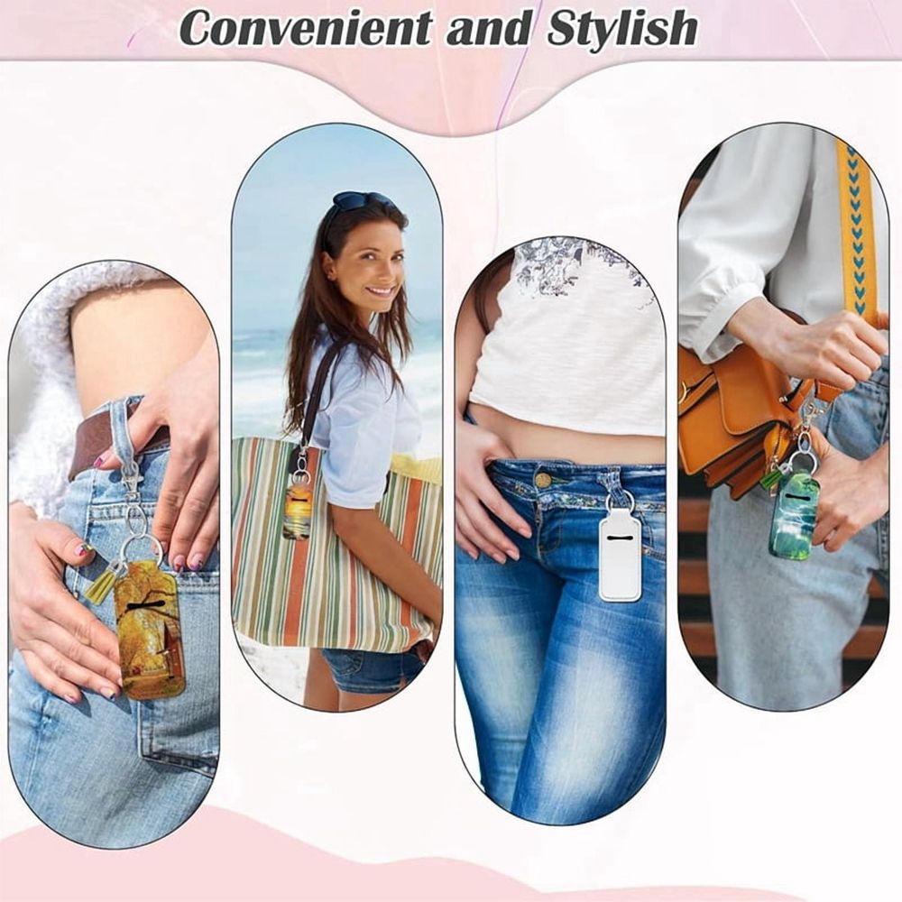 60pcs Sublimation Chapstick-Holder Blanks, Bulk Neoprene Lip Balm Holder Keychain, DIY Sublimation Blanks