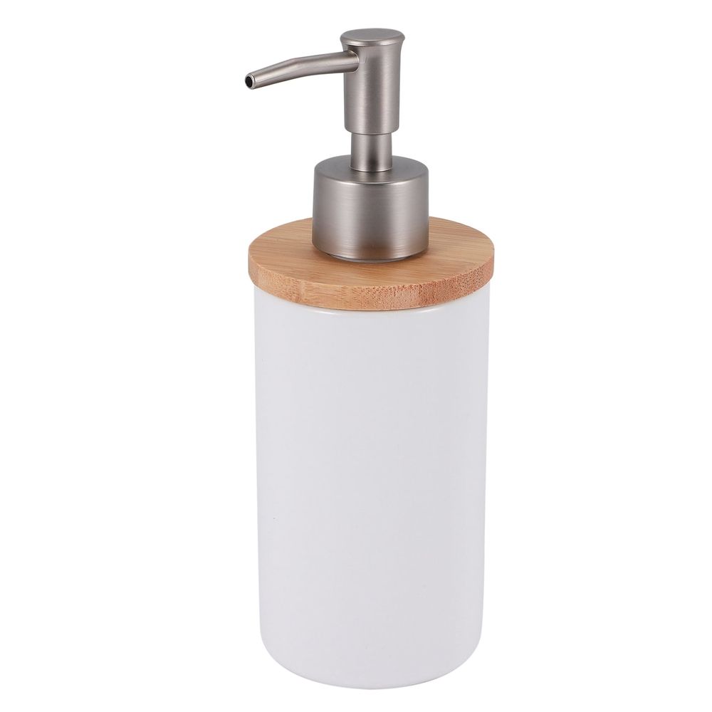 400Ml Ceramic Soap Dispenser, Nordic Style, Lotion Dispenser Soap Dispenser for Kitchen and Bathroom -White