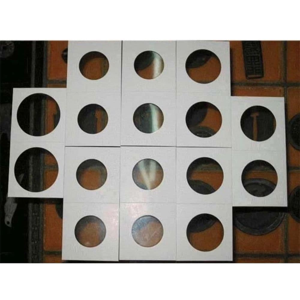 100 Piece Square Cardboard Coin Holders Coin Supplies 100x50x0.58mm White