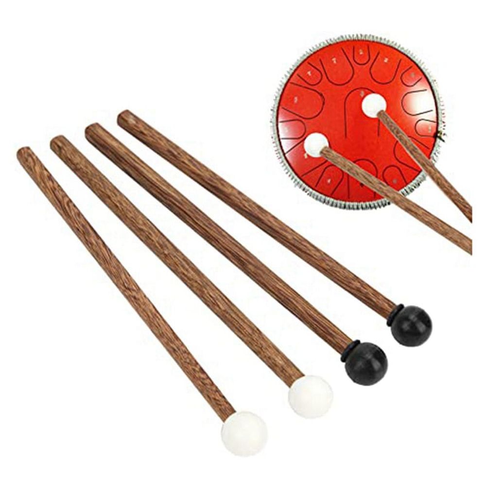 4 Steel Tongue Drumsticks, Rubber Drumsticks for Children, for Children's Drummers and Practitioners