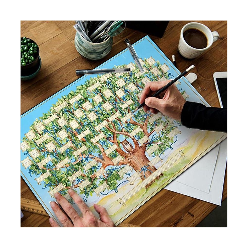 Family Tree Chart to Fill in 6 Generation Genealogy Poster Blank Fillable Ancestry Chart, C3676