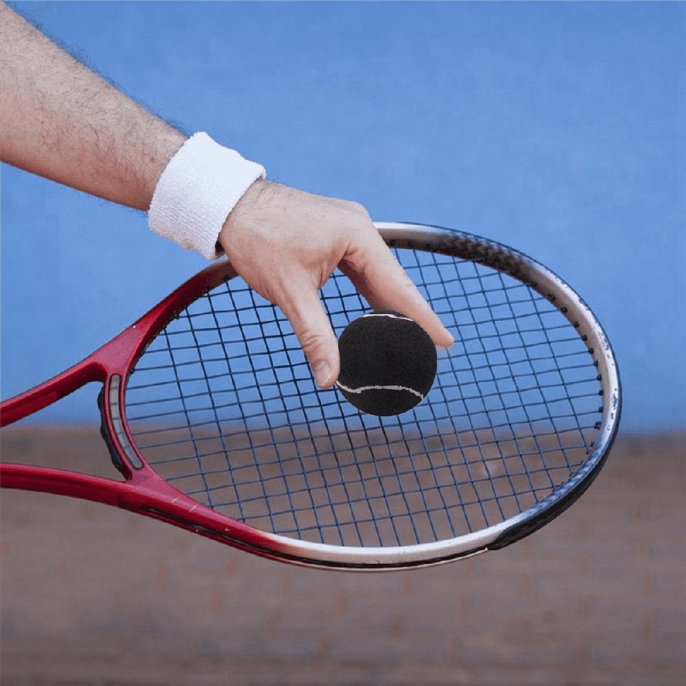 12Pcs Pack Tennis Balls Wear- Elastic Training Balls 66mm Ladies Beginners Practice Tennis ,Black