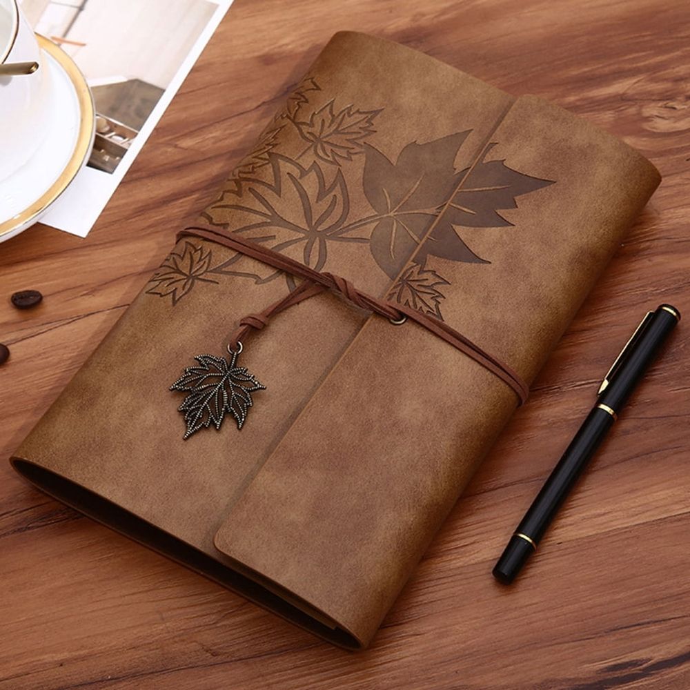 Leather Journal Notebook Refillable Vintage Journal Travel Sketchbook 160 Unlined Pages for Women Men Journaling Writing