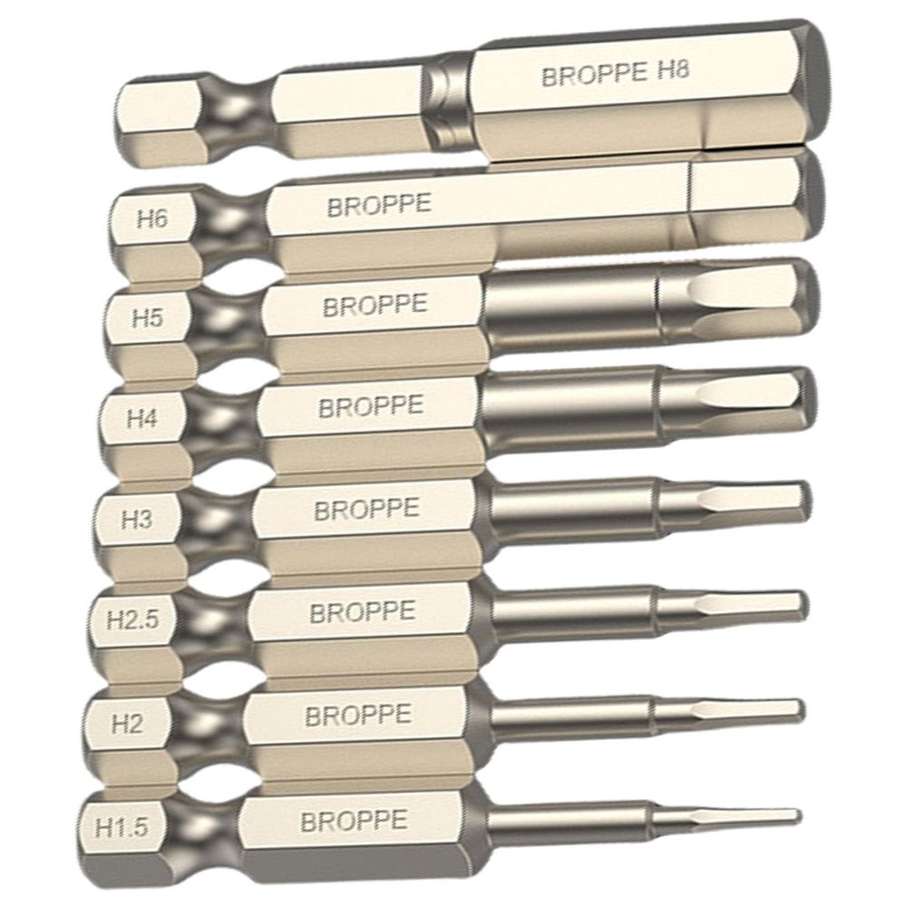 5/6/7/8Pcs Impact Hex Head Allen Wrenches Drill Bit Set 1/4inch Impact Hex Shank Steel Hex Bit Set Allen Key Screwdriver Bit