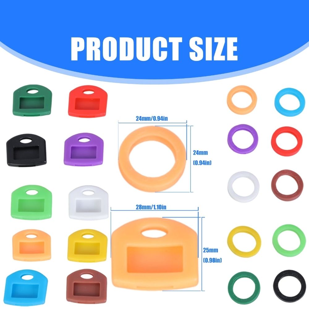 Silicone Key Markers Identifiers Covers In Assorted Color For Efficient Key Organization Feature Round And Square Shape