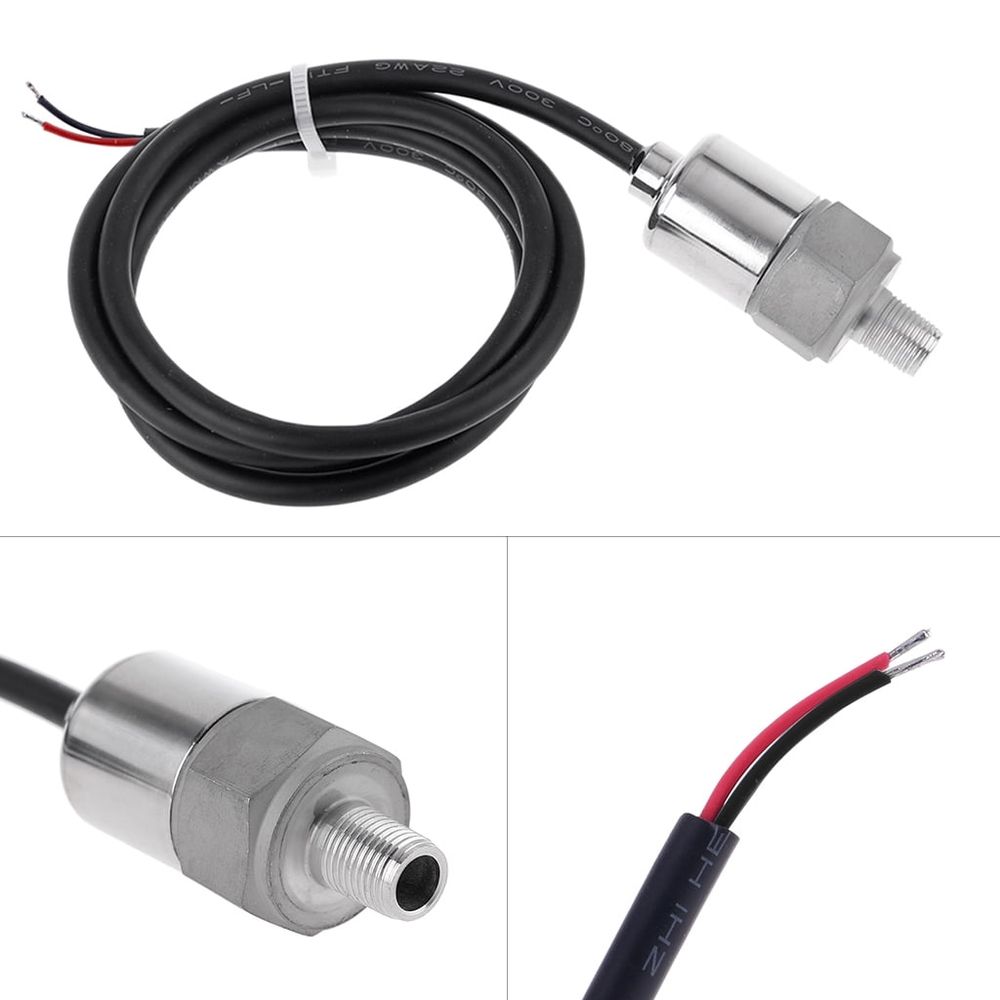 1/8" Pressure Transducer 1/8 Input 8-32V 24V Output 4-20mA Stainless Steel Pressure for Oil Air Water