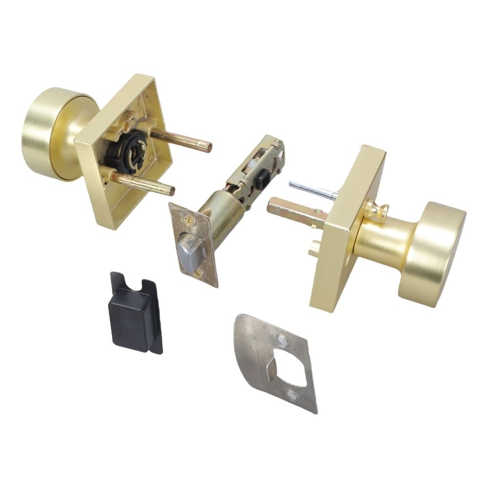 Portable Sturdy Zinc Alloy Gold Door Knobs with Satins Brass Finish Convenient Accessory for Contemporary Interiors