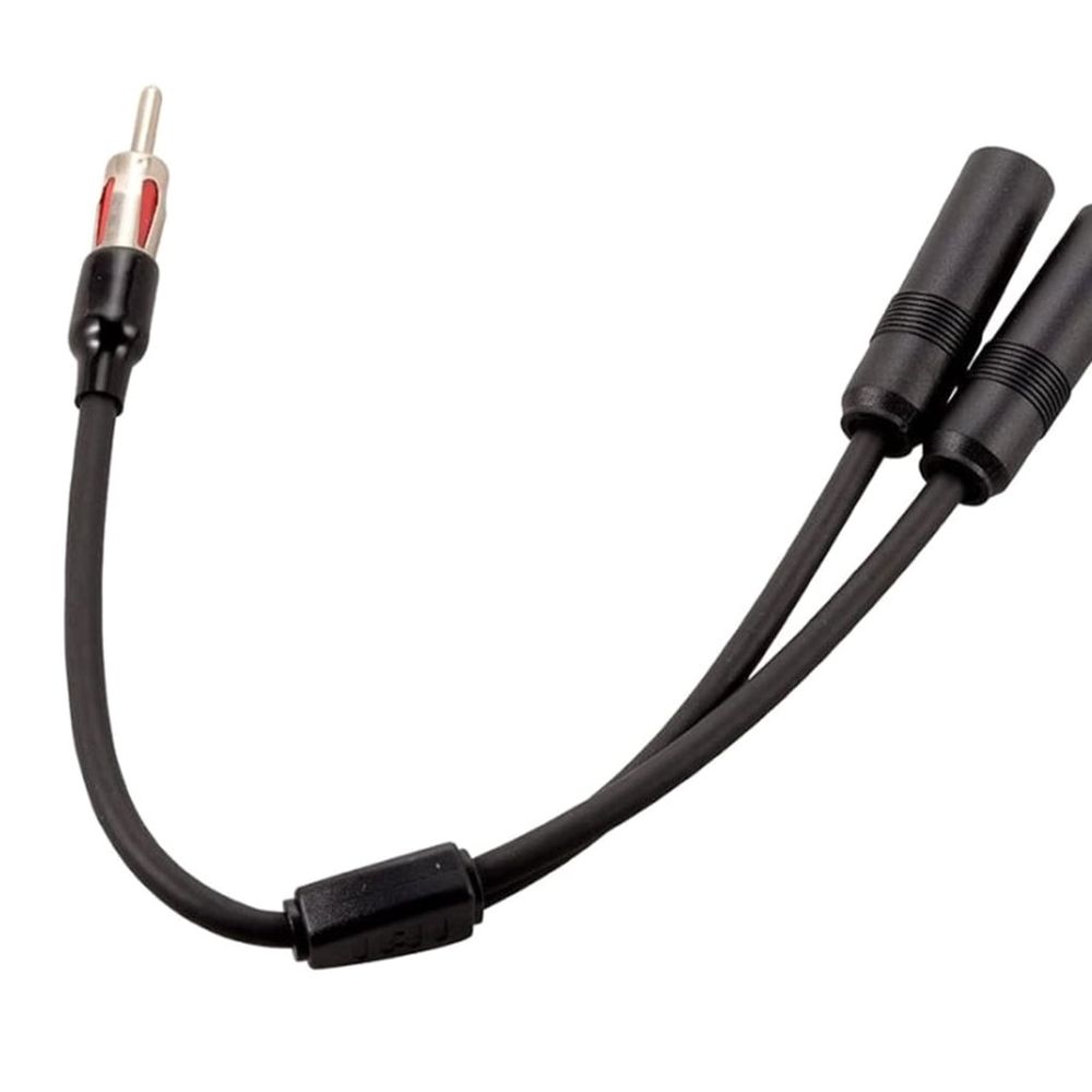 Auto Radio Stereo Antenna Extension Cable AM FM Radio Antenna Splitter Adapter 1 Male to 2 Female Y Adapter Connector