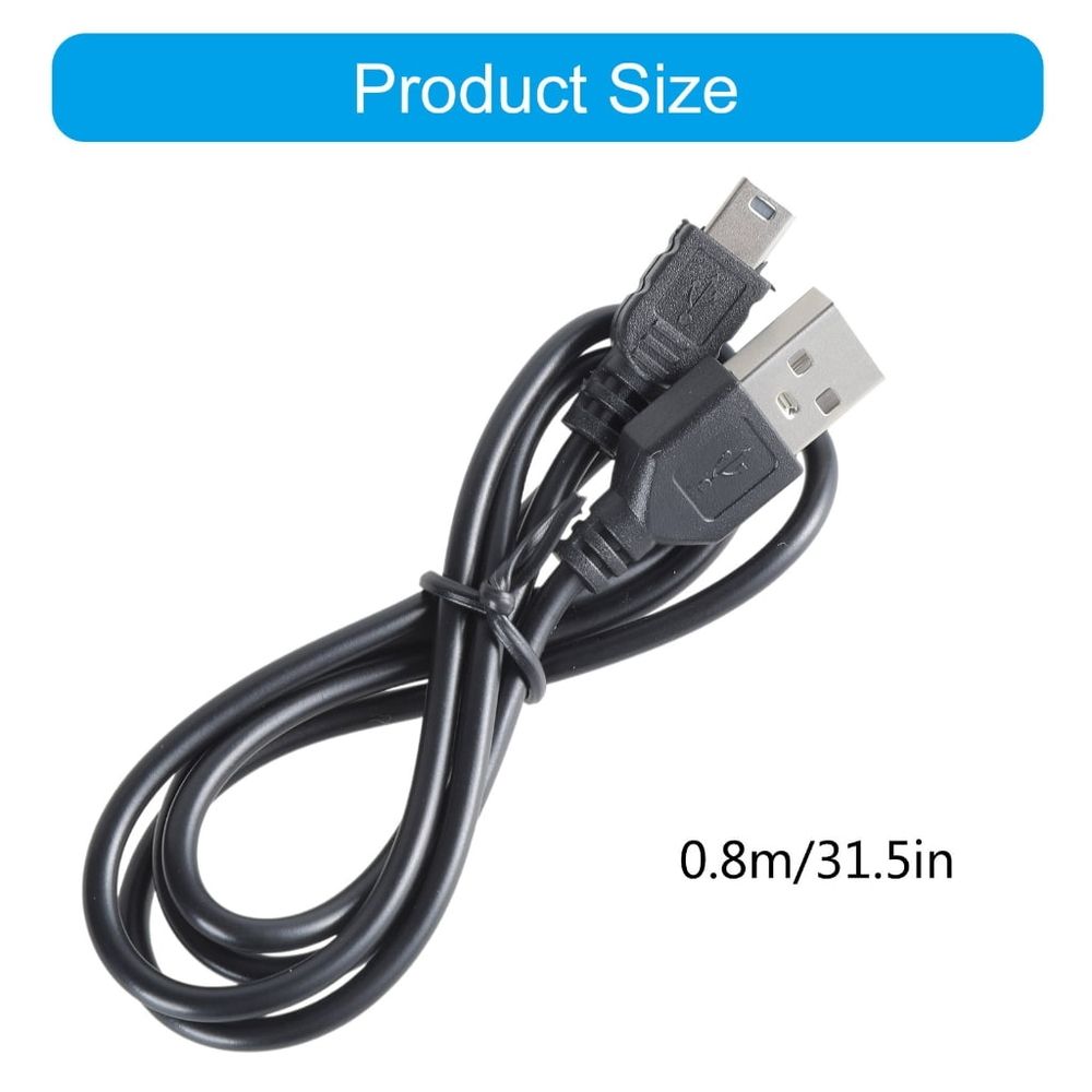USB 2.0 Charger Cable - A-Male to Mini-B Cord for MP3/4 Systems High Speed Data Transmission for Laptop