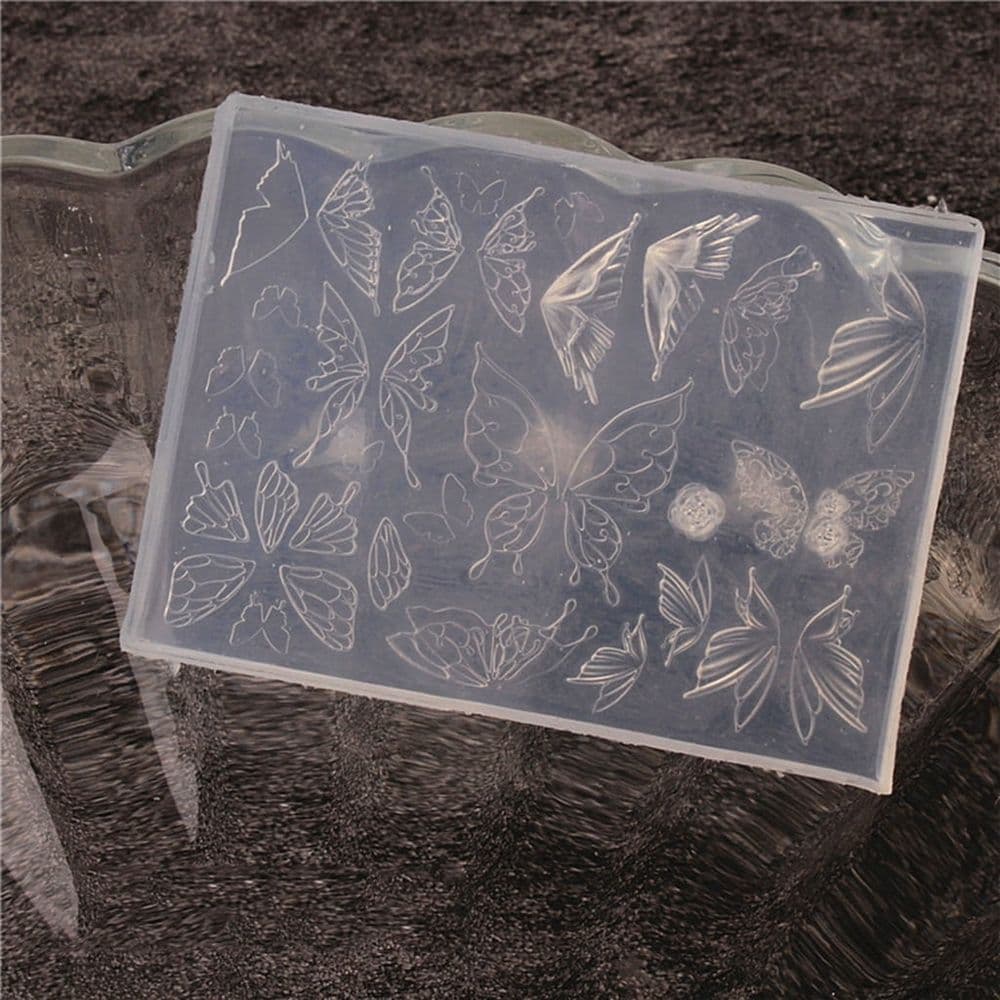Multipurpose Nail Art Silicone Mould 3D Designs Butterfly Stars Moon Patterns 7.2x5.3cm Flexible for Acrylic DIY Craft