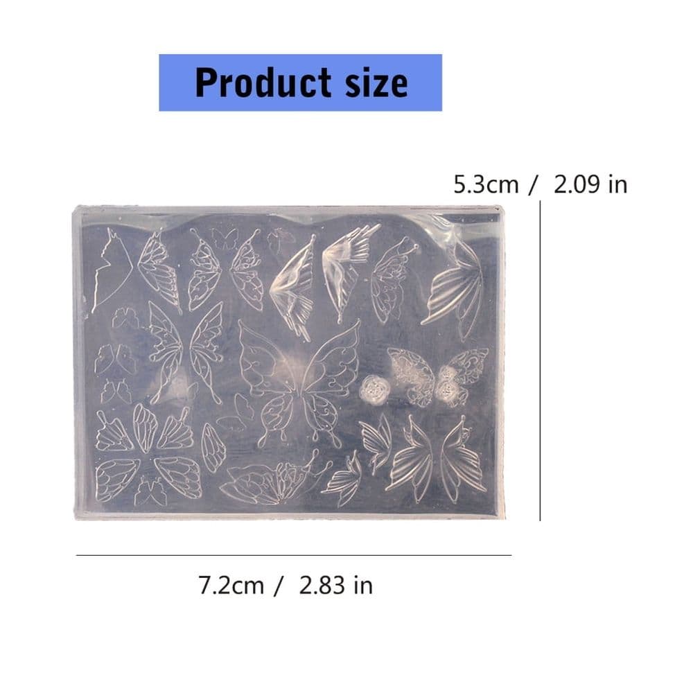 Multipurpose Nail Art Silicone Mould 3D Designs Butterfly Stars Moon Patterns 7.2x5.3cm Flexible for Acrylic DIY Craft
