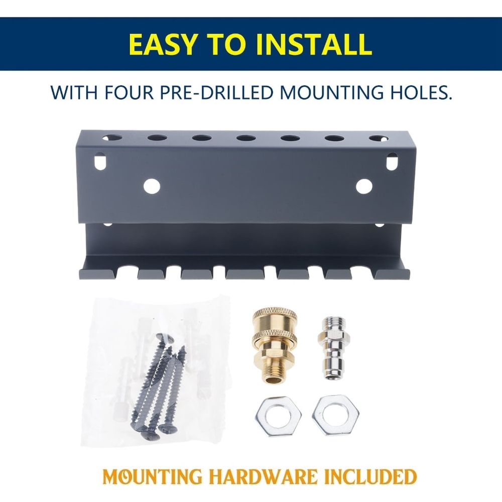 Multi Functional Pressure Washer Guns and Accessory Organiser Easy Installation Wall Mounted Car Wash Accessories Rack