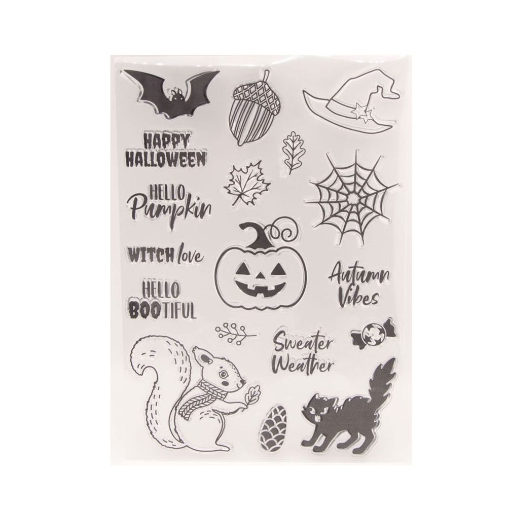 Halloween Clear Stamp Metal Cutting Dies Set for DIY Craft Making Embossing Photo Album Scrapbooking Home Decoration