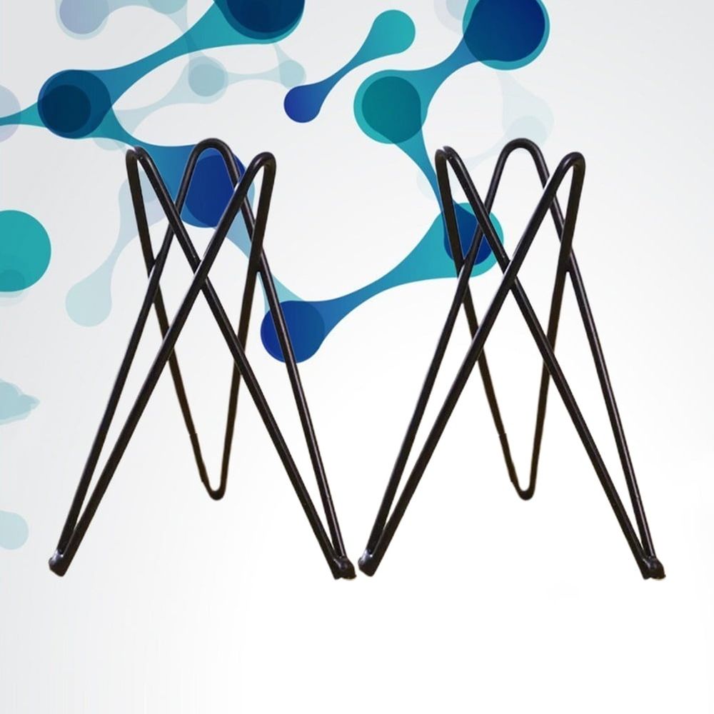 2-Pack Iron Tripod Plant Stand for Home Gardening, Black Rust-Resistant Finish, Outdoor Support