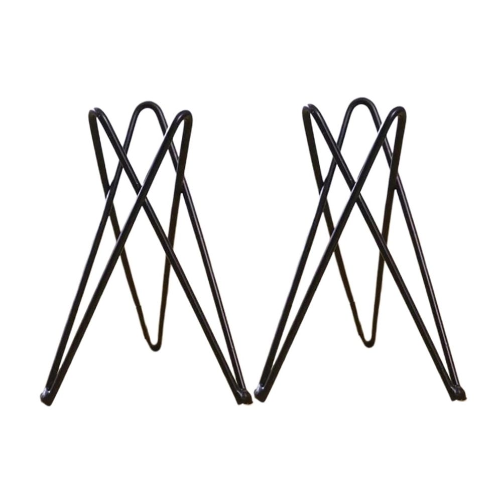 2-Pack Iron Tripod Plant Stand for Home Gardening, Black Rust-Resistant Finish, Outdoor Support