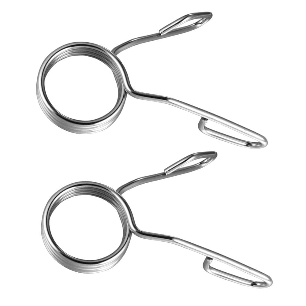 Barbell Clamp Weight Lifting Clips Silver Plastic 2 Piece Fitness Accessories
