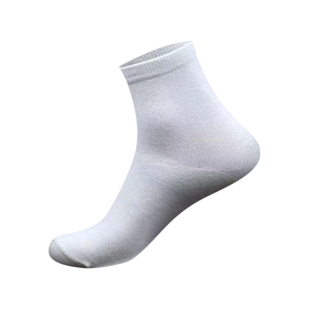 Men's Cotton Mid-Crew Socks, 10-Pair Pack Double-Layer Soft Moisture-Wicking Basics, Durable Everyday Socks for Work, Sports or Casual,White