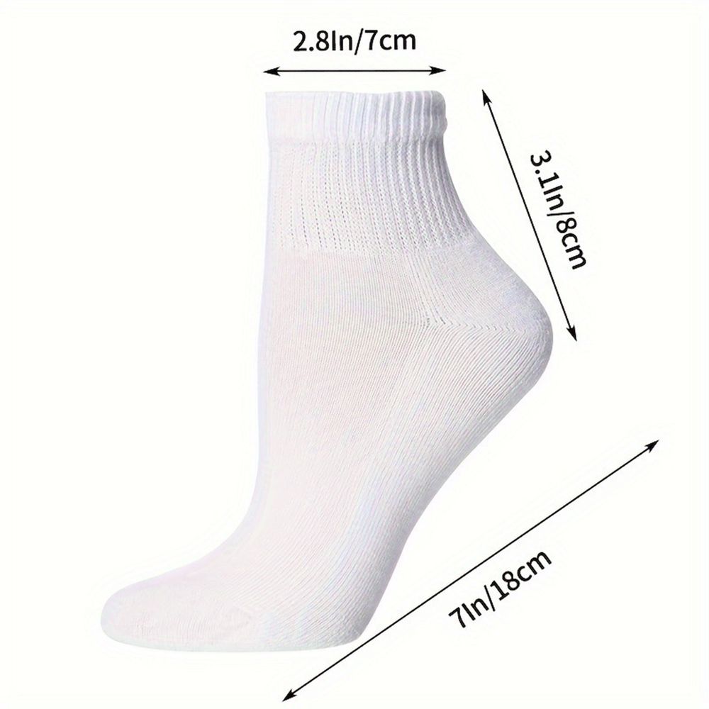 Men's Cotton Mid-Crew Socks, 10-Pair Pack Double-Layer Soft Moisture-Wicking Basics, Durable Everyday Socks for Work, Sports or Casual,White
