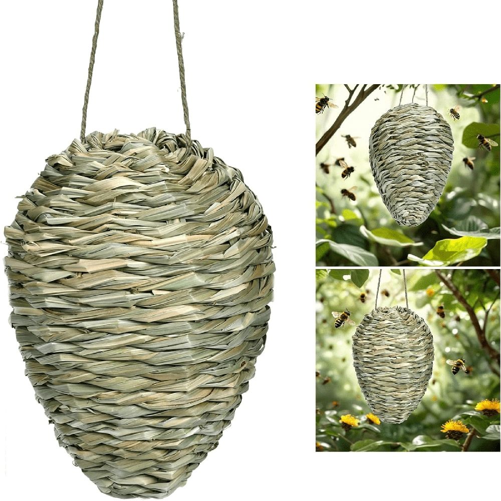 Wasp Nest Decoy, Hanging Artificial Hornet Nest for Outdoor Garden and Patio Decor, Weatherproof Lantern for Deterring Wasps and Bees