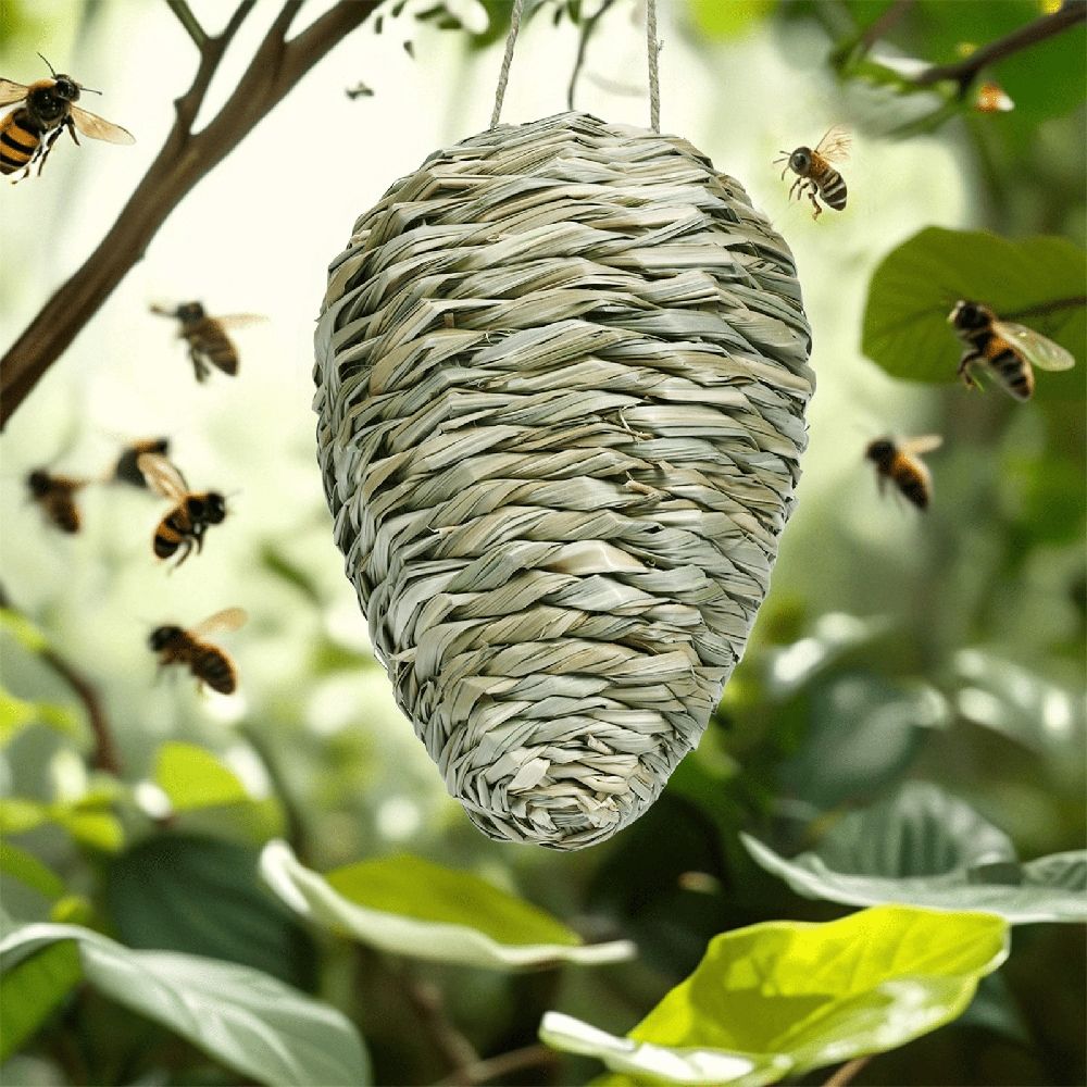 Wasp Nest Decoy, Hanging Artificial Hornet Nest for Outdoor Garden and Patio Decor, Weatherproof Lantern for Deterring Wasps and Bees