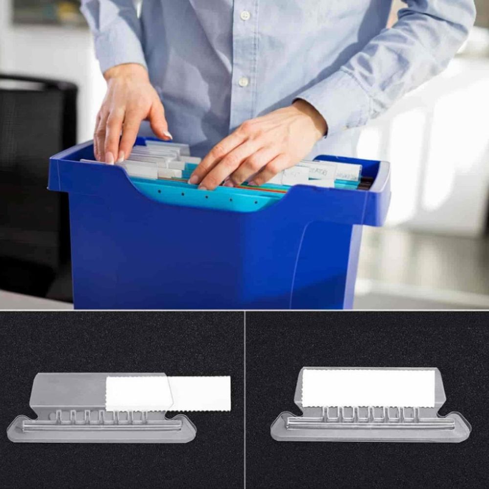 50 Pcs File Folder Tabs, Hanging File Folder Labels Tabs and Inserts for Hanging Folders, Insertable Plastic Tabs Hanging Folder Tabs for Hanging Folders