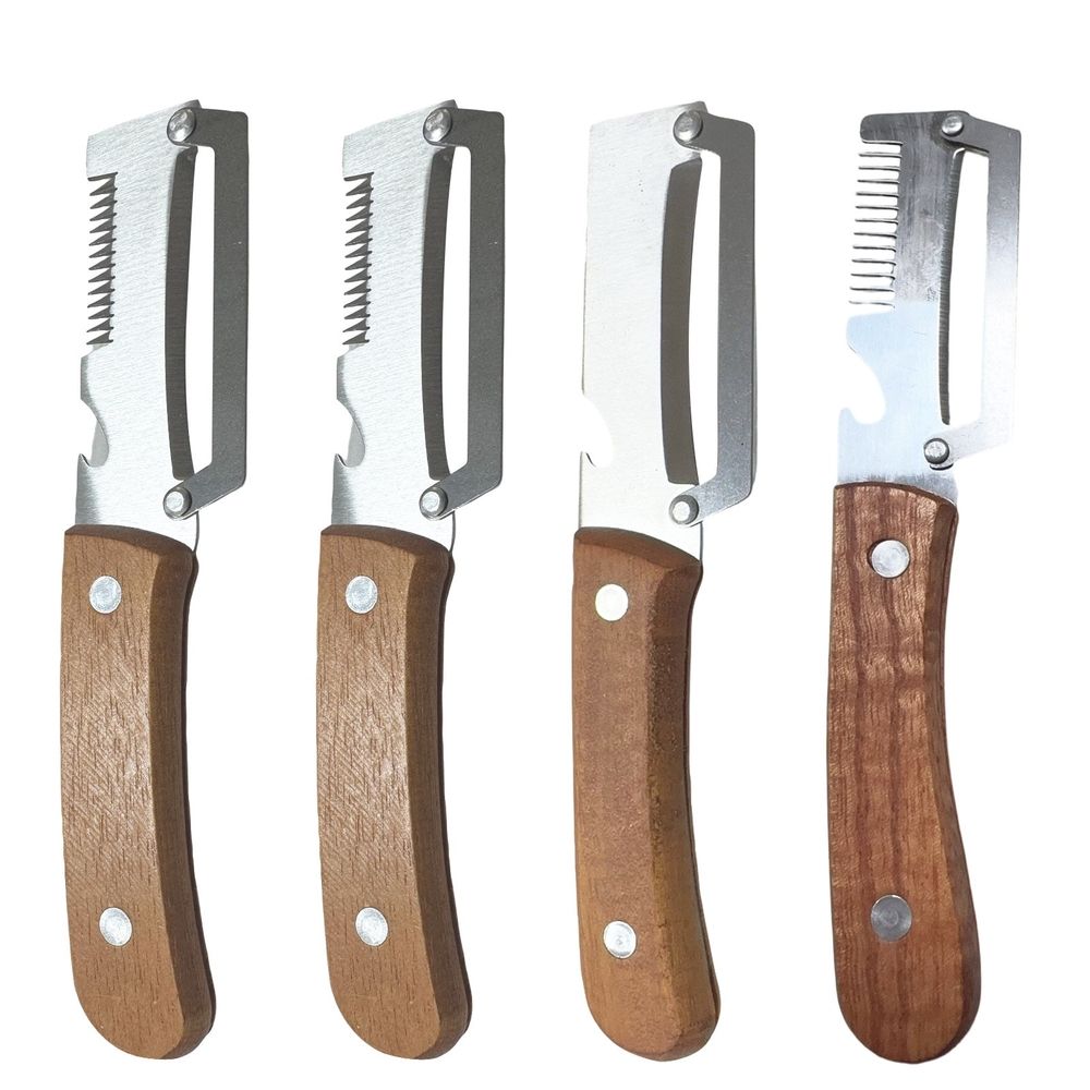 Multifunctional Peeler Set 4 Pieces Stainless Steel Blades Vegetable and Fruit Peelers with Ergonomic Handles Kitchen Tools for Potatoes Carrots and Apples