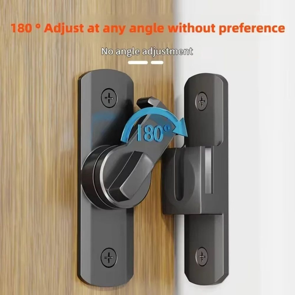 Gray 180 Degree Flip Barn Door Lock, Protect Privacy - Security Door Latch, Gate Latches Hardware for Barn Door, Bathroom, Cabinet, Window,Garden,Sliding Door