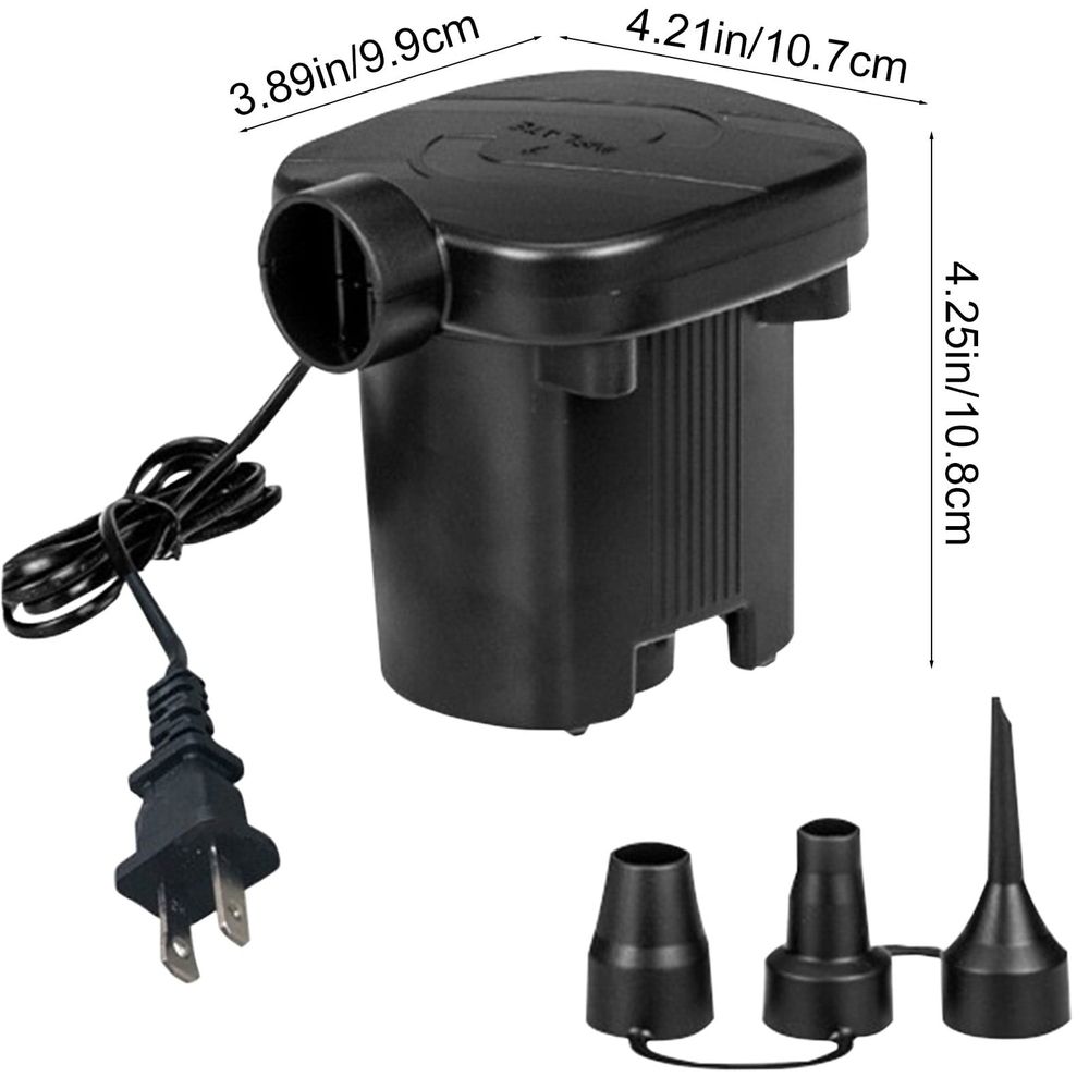 Inflatable Pump for Swimming Pool and Bed,Electric Air Pump with Universal Nozzle for Fast Inflation and Deflation, Lightweight Portable Household Pump for Indoor Use