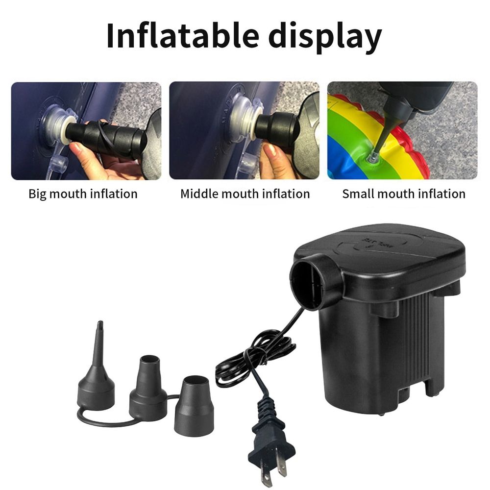 Inflatable Pump for Swimming Pool and Bed,Electric Air Pump with Universal Nozzle for Fast Inflation and Deflation, Lightweight Portable Household Pump for Indoor Use