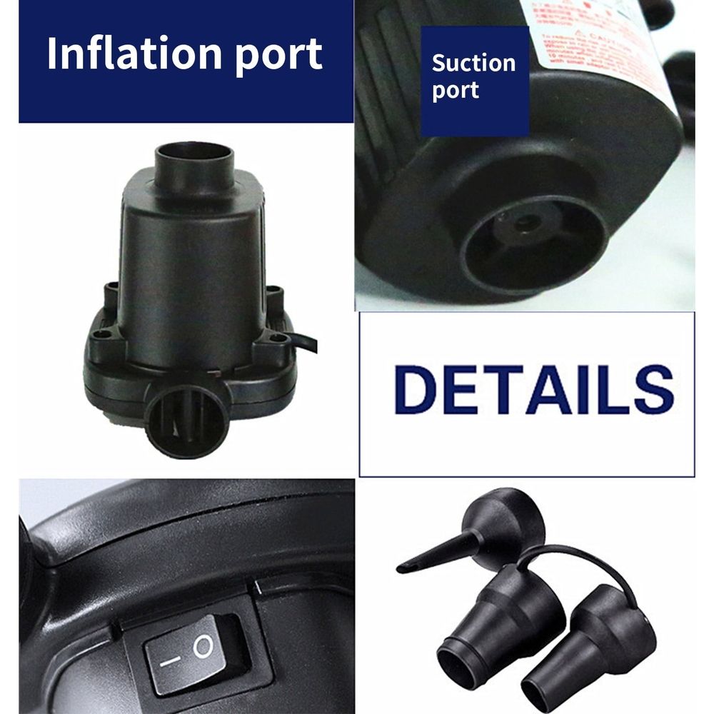 Inflatable Pump for Swimming Pool and Bed,Electric Air Pump with Universal Nozzle for Fast Inflation and Deflation, Lightweight Portable Household Pump for Indoor Use