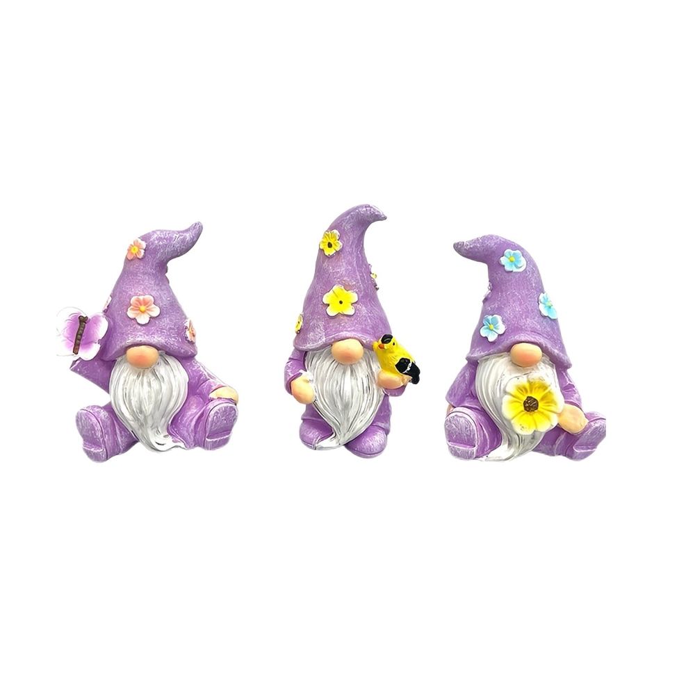 3 Pack Easter Gnome Decoration Resin Desktop Ornaments Cute Gnomes for Balcony Potted Plants Spring Holiday Gift Home Decor