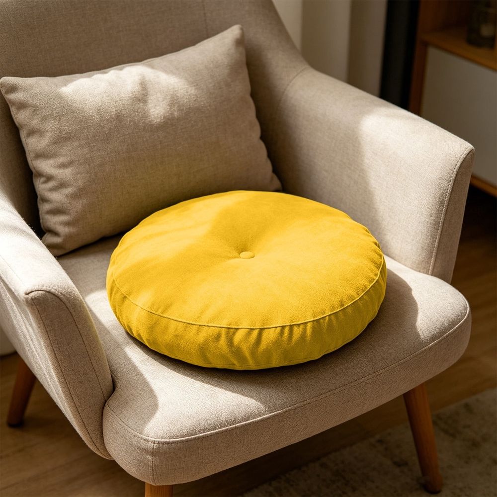 Large Round Floor Cushion Pillow Soft Thick Sitting Pad for Living Room Sofa Bedroom Indoor Relaxation Reading Napping Daily Use