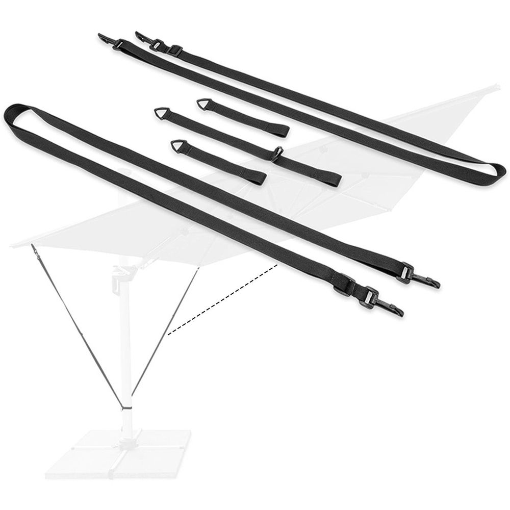 Cantilever Umbrella Wind Stabilizer Straps Adjustable Garden Outdoor Patio Umbrella Security System Durable Polyester Easy Installation
