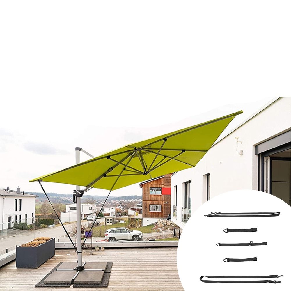 Cantilever Umbrella Wind Stabilizer Straps Adjustable Garden Outdoor Patio Umbrella Security System Durable Polyester Easy Installation