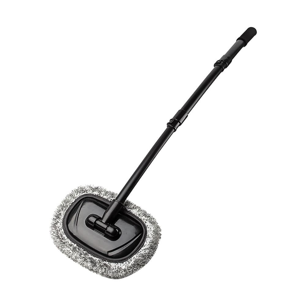 Extendable Curved Rod Car Wash Mop Soft Fiber Brush Head Auto Cleaning Tool Adjustable Length Vehicle Body Wheel Roof Washing Accessory Won’t Scratch Car Paint Household Car Care Cleaning Supplies