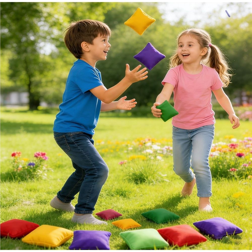 Engaging Tossing Game, 10-Piece Cornhole Set, Durable Canvas Bags, Ideal for Indoor and Outdoor Fun, Perfect for Family Gatherings and Parties