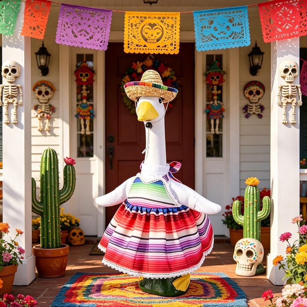 Eye-Catching Goose Outfit Set, Perfect for Lawn and Garden Decor, Durable and Weather-Resistant, Great Gift for Garden Enthusiasts and Goose Collectors