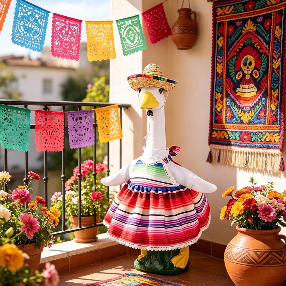 Eye-Catching Goose Outfit Set, Perfect for Lawn and Garden Decor, Durable and Weather-Resistant, Great Gift for Garden Enthusiasts and Goose Collectors