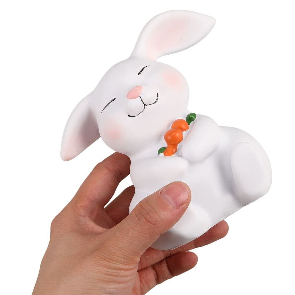 White Resin Rabbit Figurine Cute Easter Home Decor for Garden and Tabletop