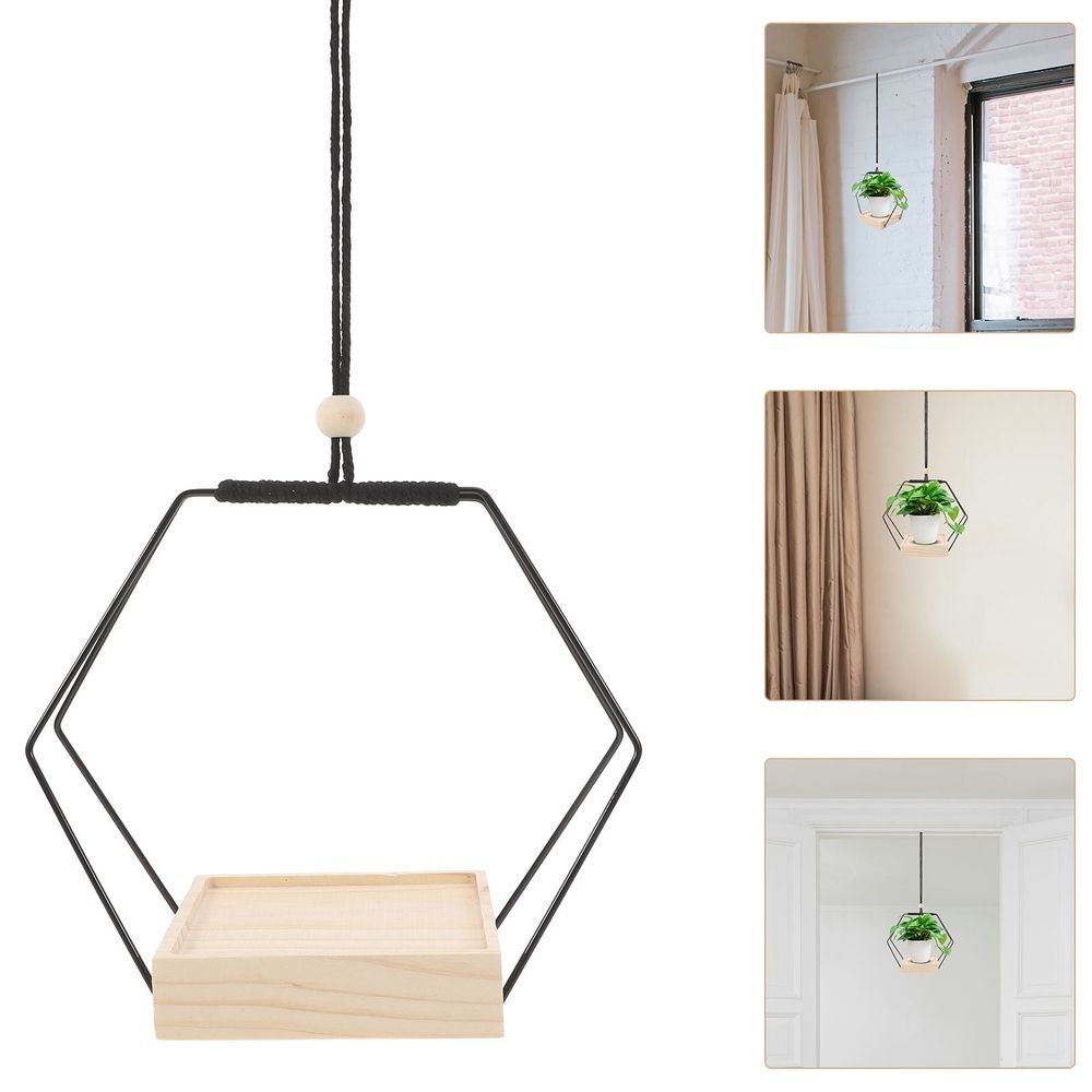 Indoor Hanging Planter Stand, Elegant Flowerpot Holder for Balcony and Home Decor