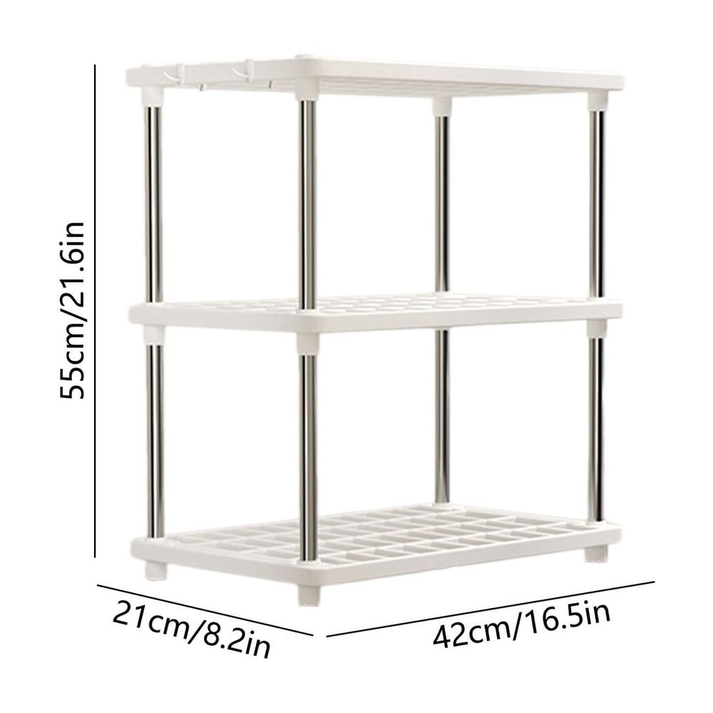 3 Tier Storage Shelves Independent Shelving Unit for Kitchen Pantry Bathroom Laundry Room Sturdy Plastic Organizing Rack