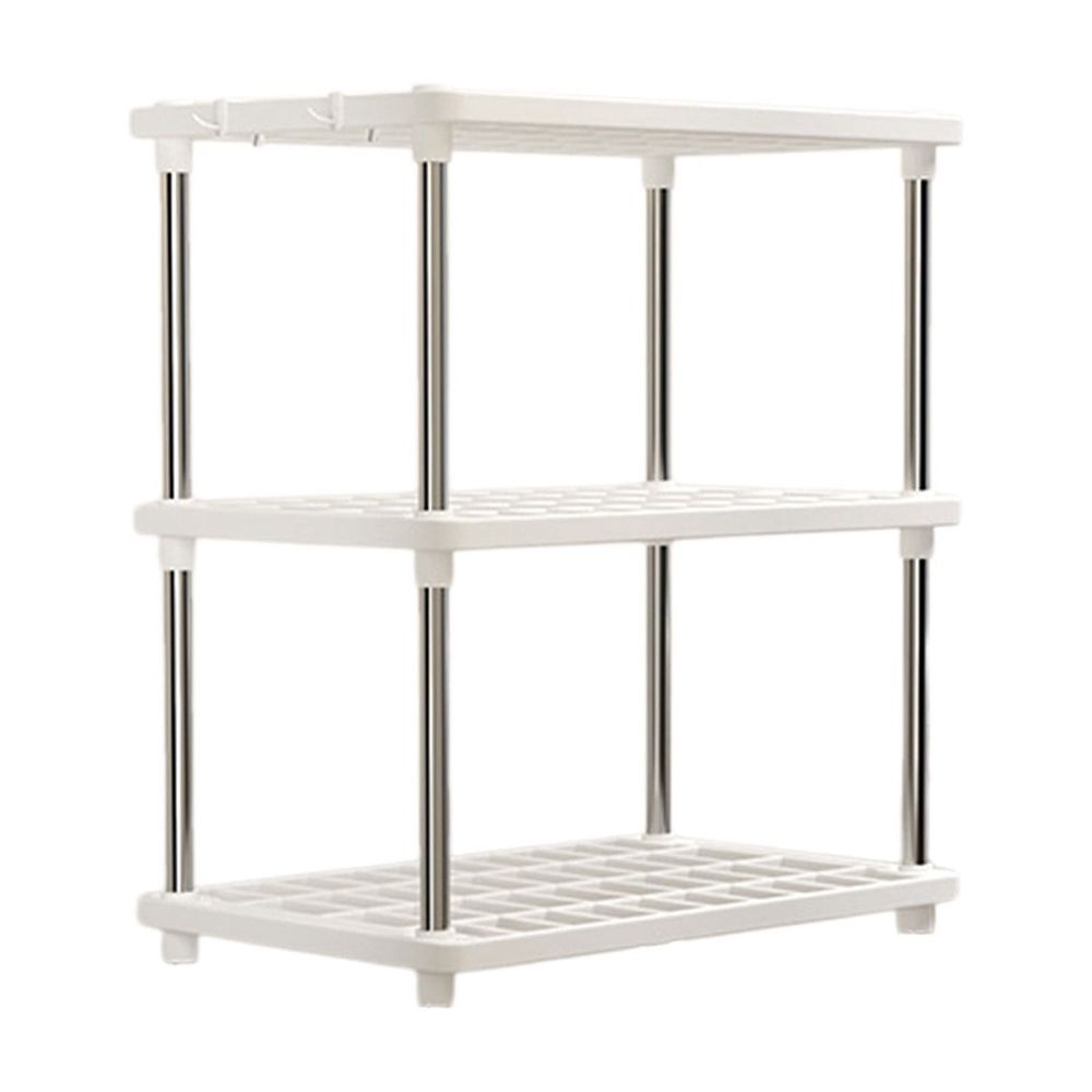 3 Tier Storage Shelves Independent Shelving Unit for Kitchen Pantry Bathroom Laundry Room Sturdy Plastic Organizing Rack